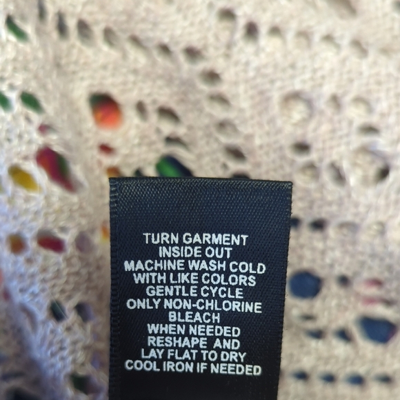 19884 Torrid Crochet Knit Open Front Duster Sweater Tan size 2X bohemian fall - Picture 7 of 7